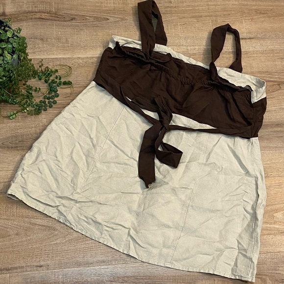 Beige and brown summer maternity shirt - Picture 3 of 5